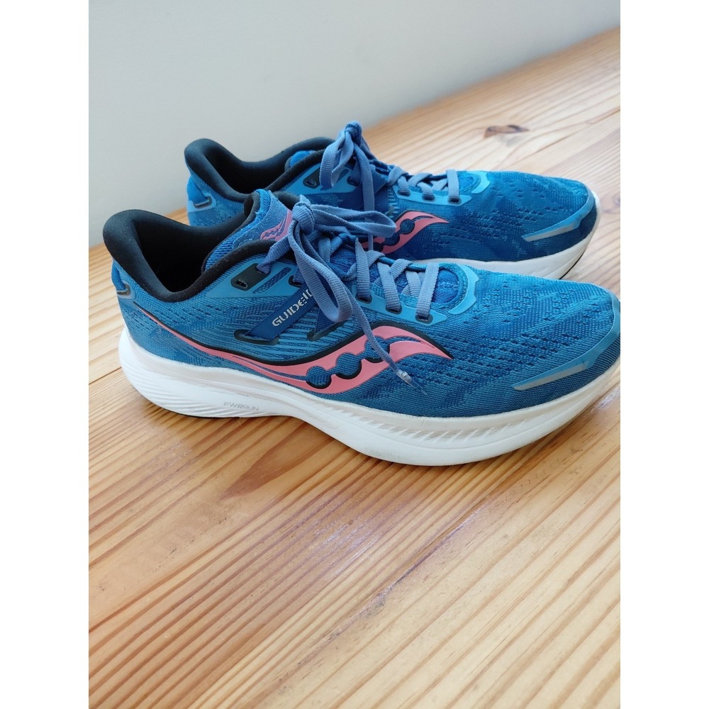 Saucony Womens Guide 6 Running Shoes Size 8.5US Blue &  Pink  White
